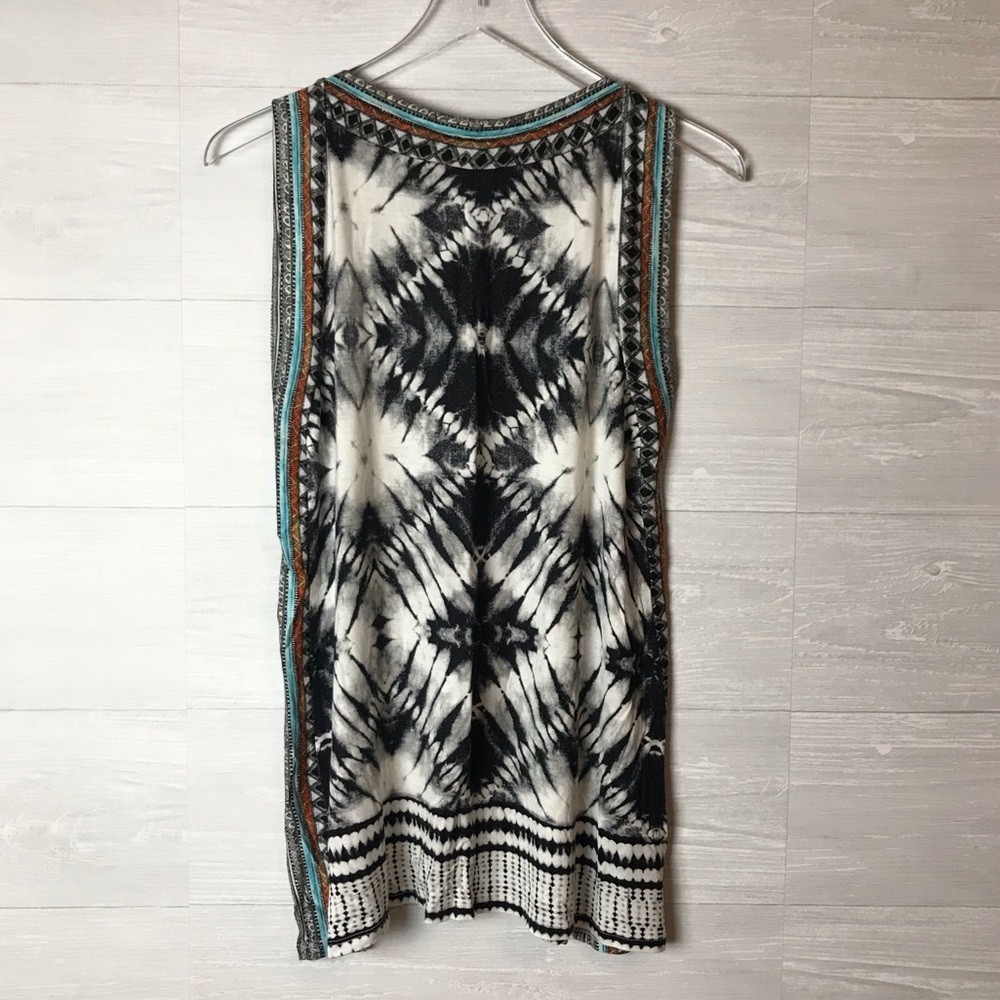 4/$25 Rose & Olive tie dye print sleeveless top s